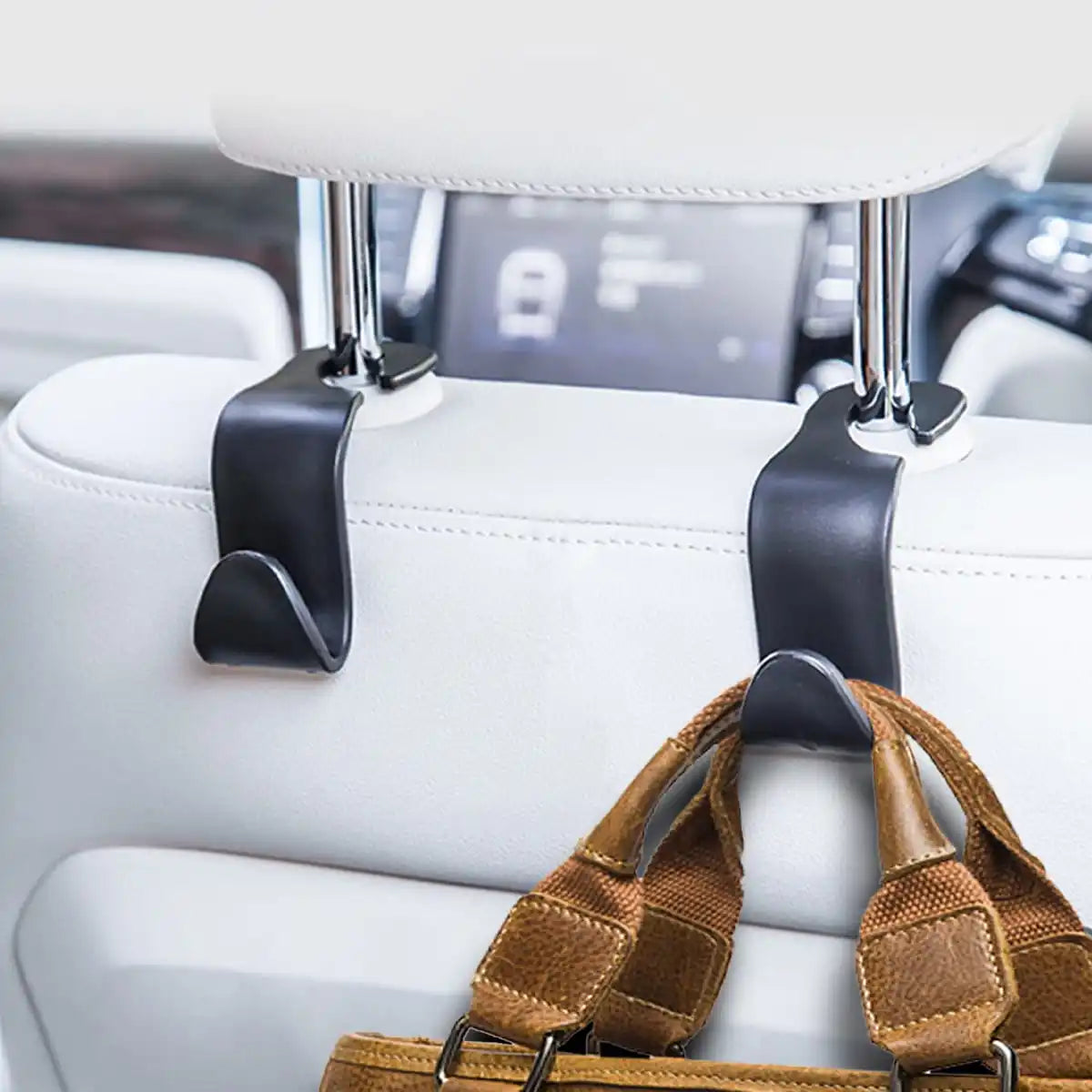 4PCS Car Hidden Seat Hook Multi-Purpose Carbon Fiber Texture Car Seat