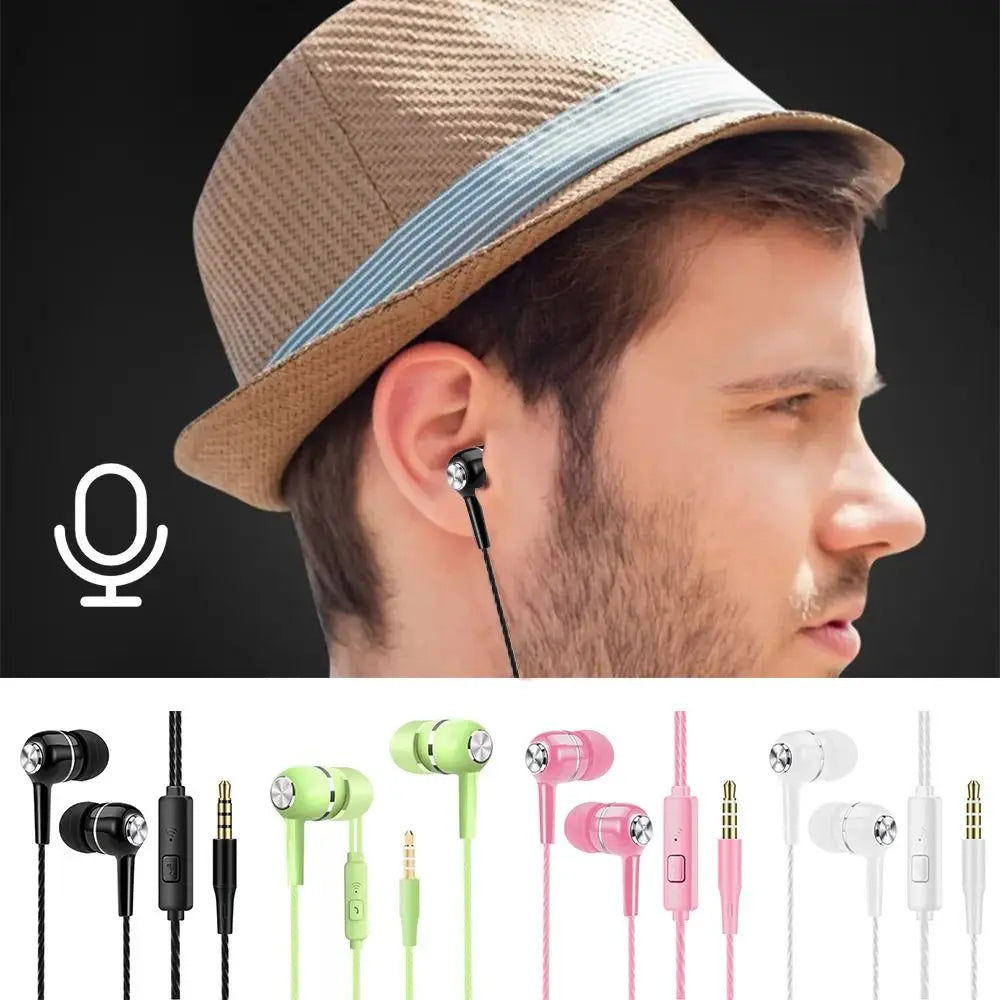 Stereo In-Ear Earphone Bass With Microphone HiFi Headphone Portable
