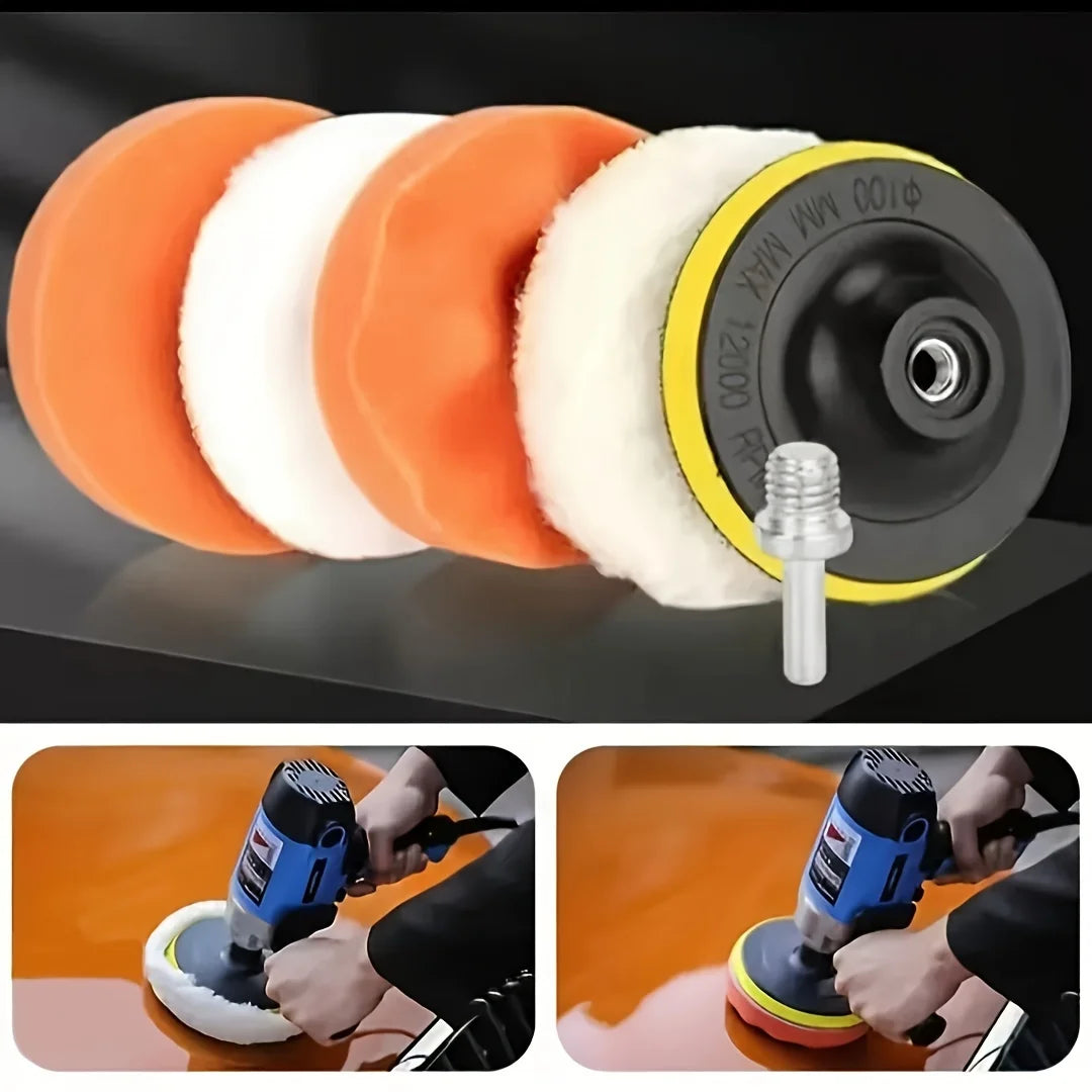 4-Inch Car Polishing and Waxing Set, 100mm Multi-Functional Buffing