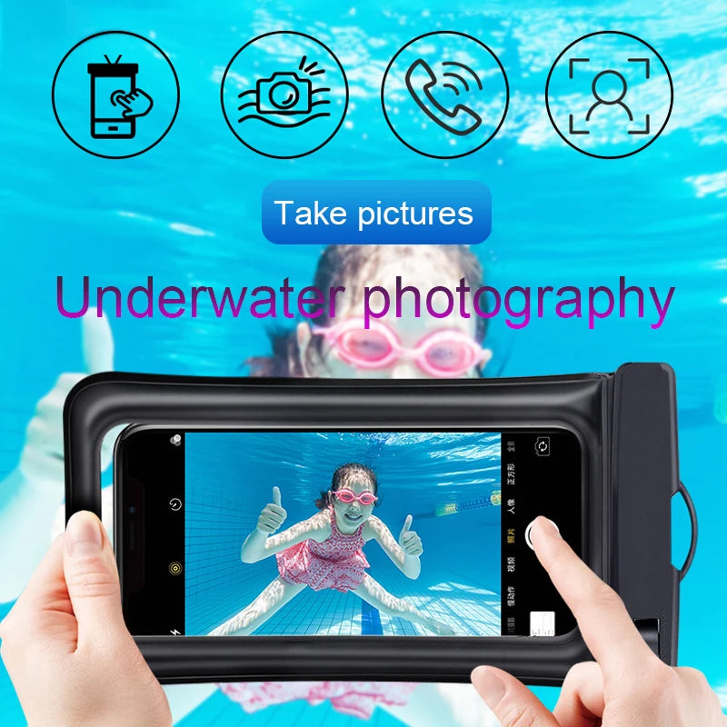 Floating Airbag Waterproof Swim Bag Phone Case For iPhone 11 12 13