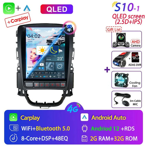 Srnubi 9.7" Android 12 Carplay Car Radio for Opel Astra J Verano 2007