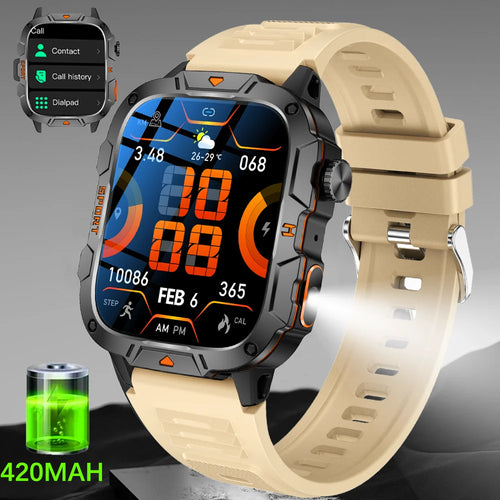 2024New Rugged Military Fitness Smart Watch Men For Android Xiaomi IOS
