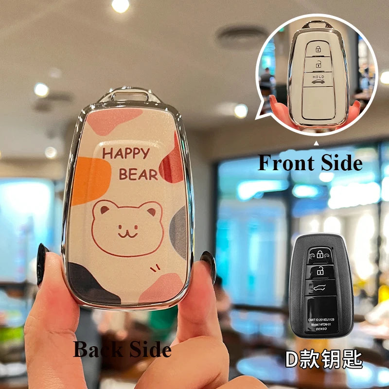 TPU Car Key Case Cover Shell for Toyota CHR Camry Prius Land Cruiser