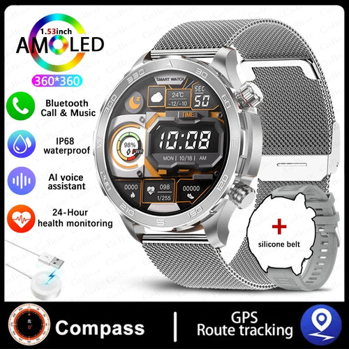 2024 New For Huawei Xiaomi GPS Sports Smartwatch Men NFC Compass