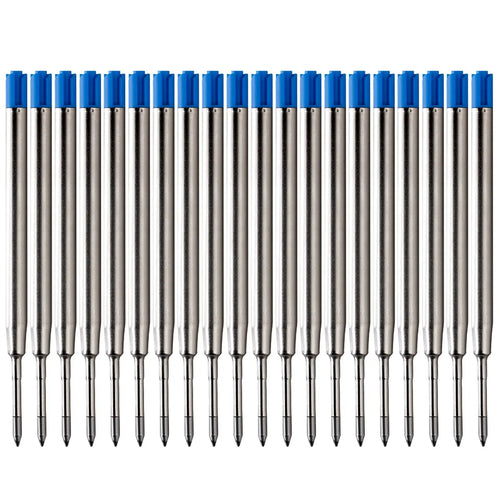 20pcs L:3.9 In Ballpoint Pen Refills for Parker Pens Medium Point blue