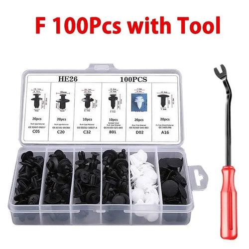 620/100PCS Car Fastening Clip Kit Rivet Cip Panel Decoration Body Push