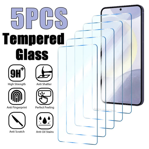 5PCS Tempered Glass For Samsung Galaxy S24 Ultra A54 A14 A13 A53 A34