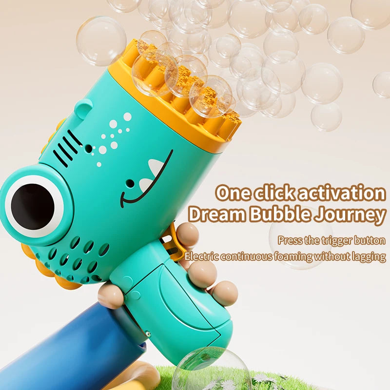 40 Holes Dinosaur Bubble Gun Handheld Fully Automatic Bubble Machine