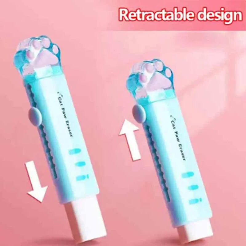 Cute Cat Claw Push-pull Eraser Pencil Eraser Designed for Easy Use,