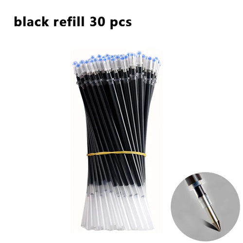 Gel pens Set Black Blue Red Refill Gel Pen Bullet Tip 0.5mm School &