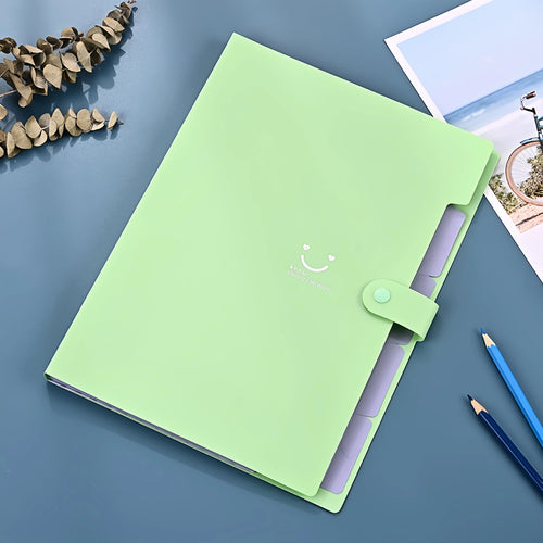 New Minimalist Accordion Bag For Cute And Smiling File Storage, With