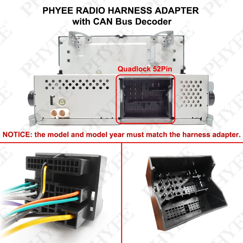 Quadlock Wiring Harness Adapter CAN Bus Box 16 Pin Plug Connector Car