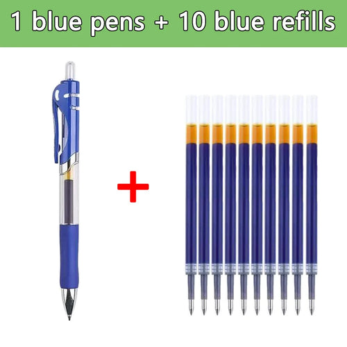 Gel pens Set Black Blue Red Refill Gel Pen Bullet Tip 0.5mm School &