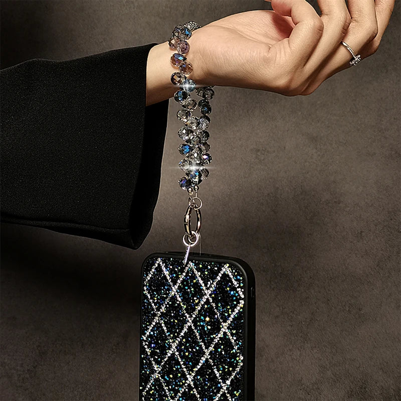 Luxury Glitter Crystal Diamond Wrist Strap Phone Charm Keychain