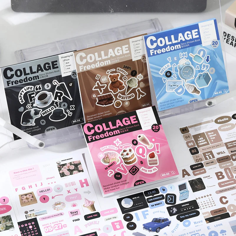 20 pcs INS Aesthetic Landscape Sticker Book DIY Journal Decoration Art