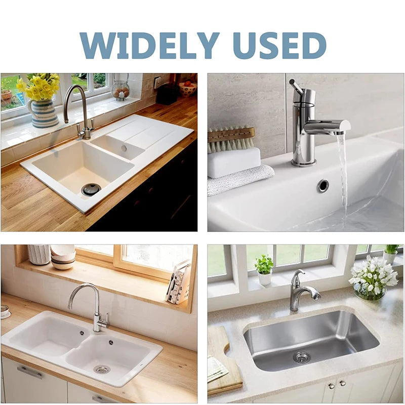 4Pcs Plastic Sink Hole Overflow Cover for Kitchen Bathroom Basin Trim