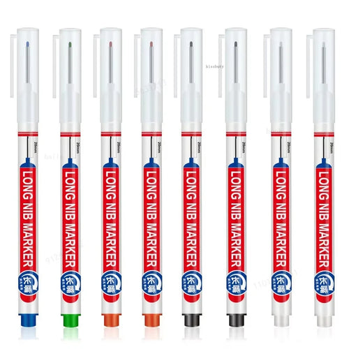 8-Piece Set: 20mm Deep Hole Long Tip Fine Nib Marker for Versatile