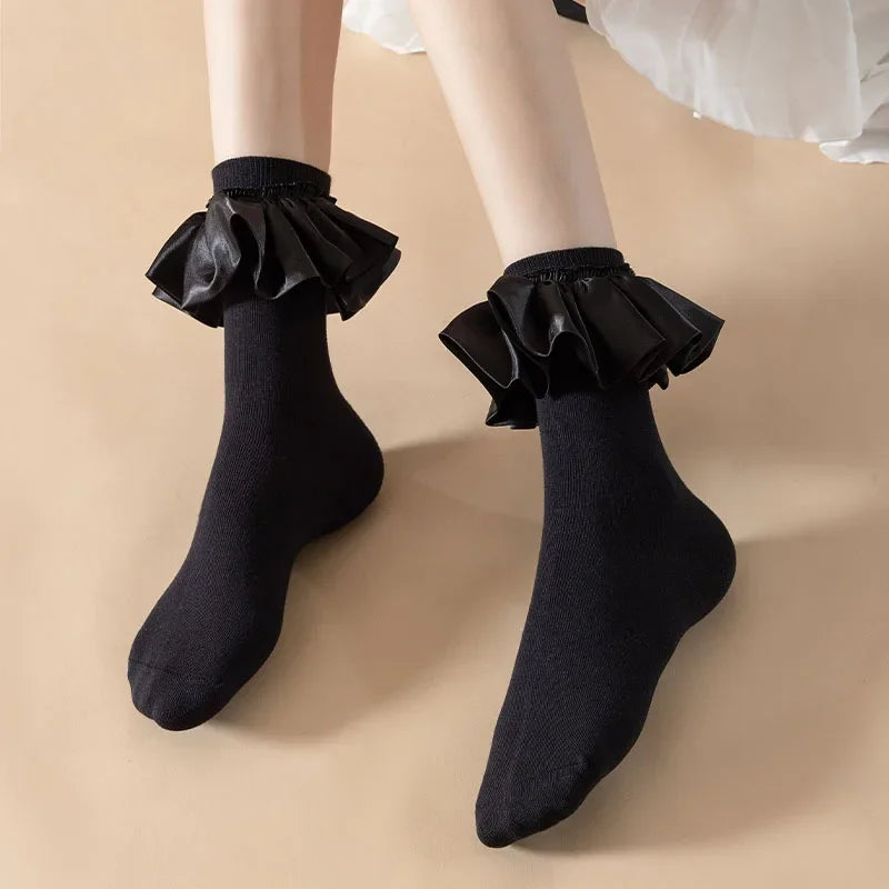 Lolita Kawaii Ruffle Socks Women JK Sweet Girls Cute Princess Socks