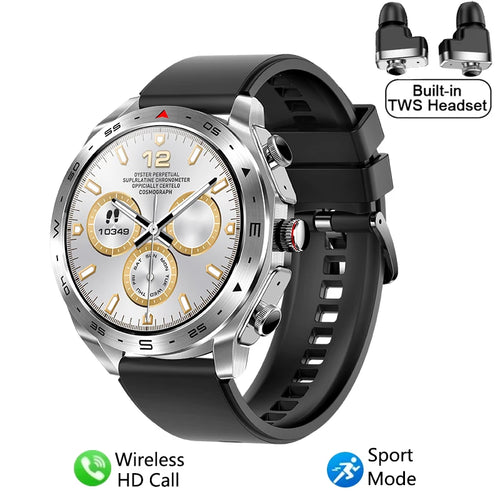 2024 New Smart Watch TWS 2-in-1 Bluetooth Earphones HIFI 9D Sound