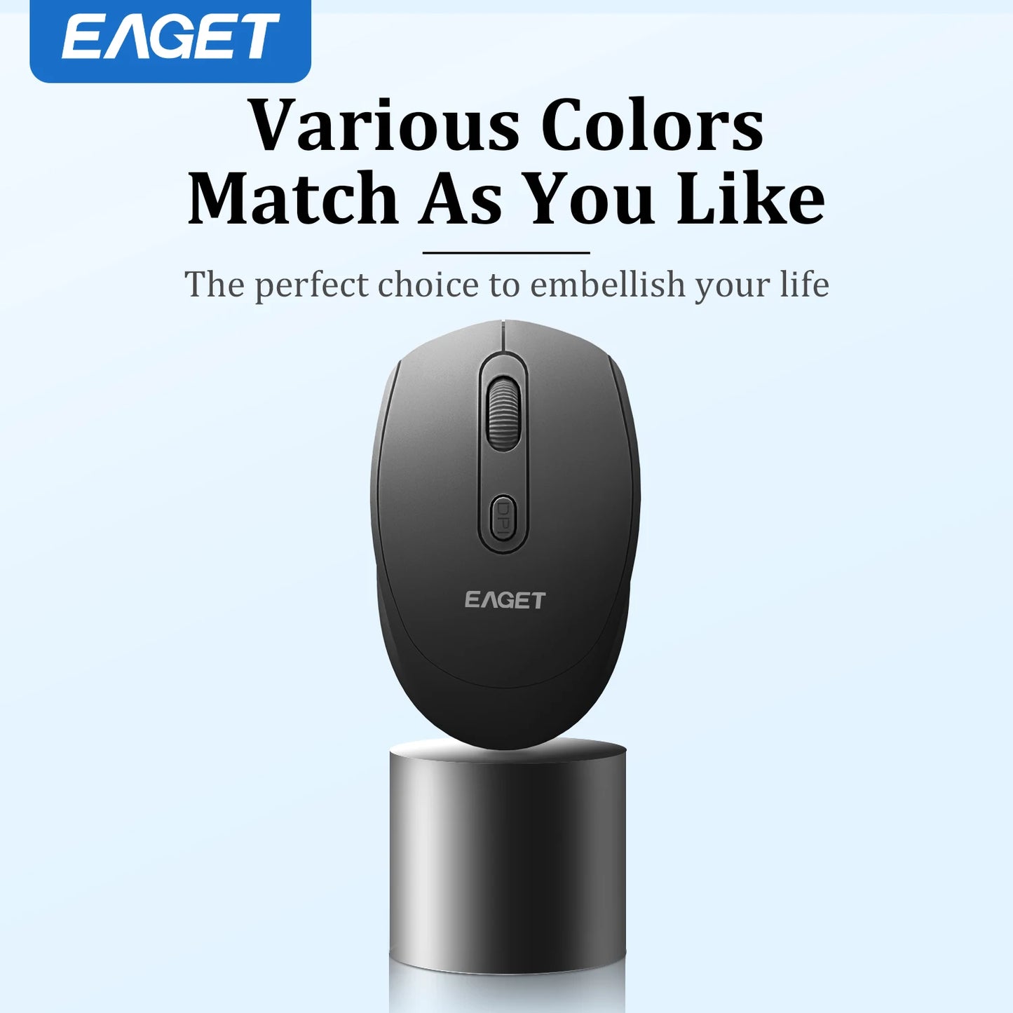 Eaget Replaceable Battery 2.4G Optical Mice Wireless Mouse with USB