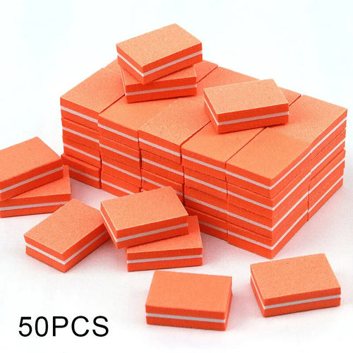50pcs Double Sided Mini Nail File Block Sanding And Polishing Nail