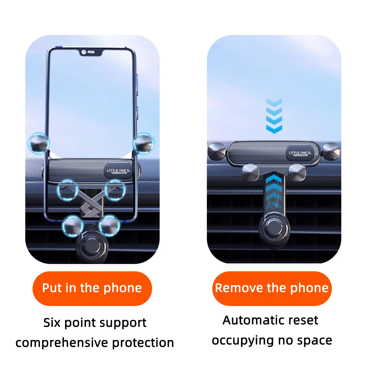 New universal mobile phone car holder with inverted hook type air