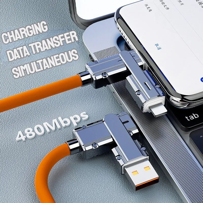 Type C To Typec Cable 2-In-2 66W Pd Fast Charging Usb C To Usb C To
