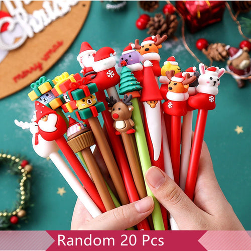 20Pcs Kawaii Christmas Gel Pen Cute Christmas Tree Reindeer Santa