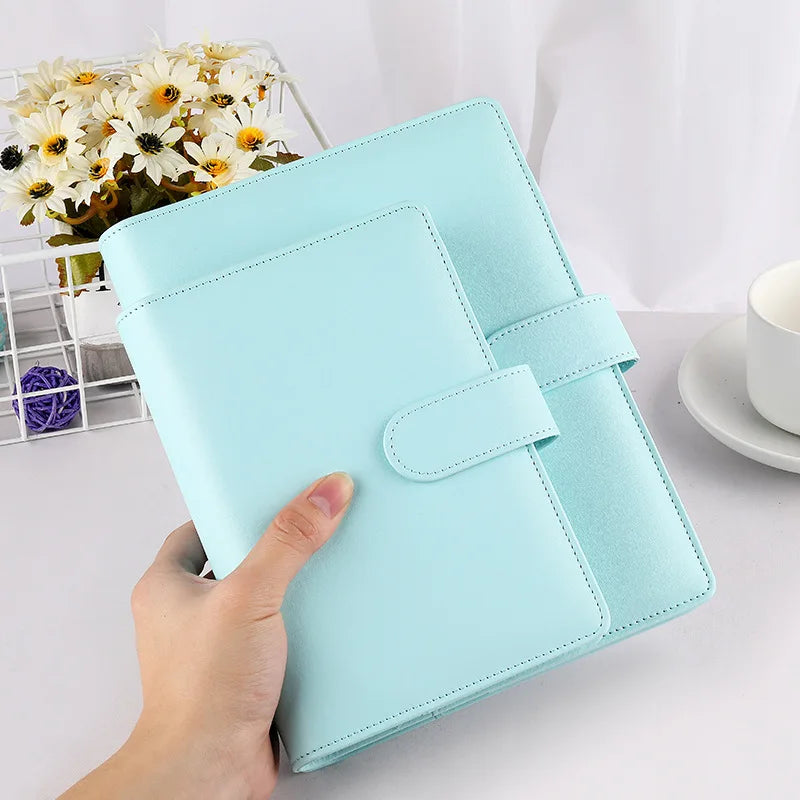 Macaroon Color A6/A5 PU Leather DIY Binder Notebook Cover Diary Agenda