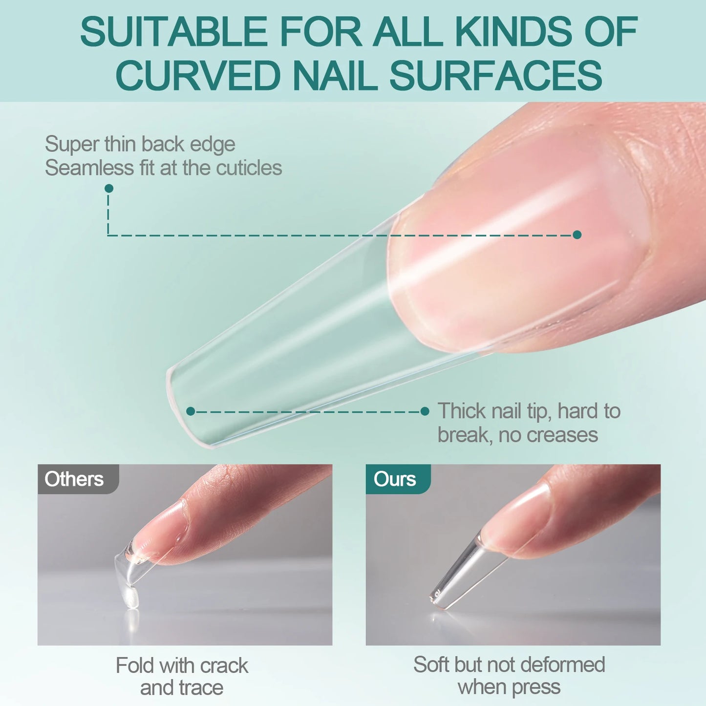 Nailpop Soft Gel Tips for Nails Acrylic Material Medium Almond/Coffin