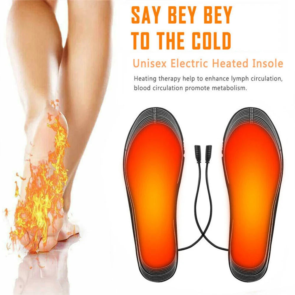 USB Rechargeable Heated Insoles Size 35-46 DIY Customizable Electric