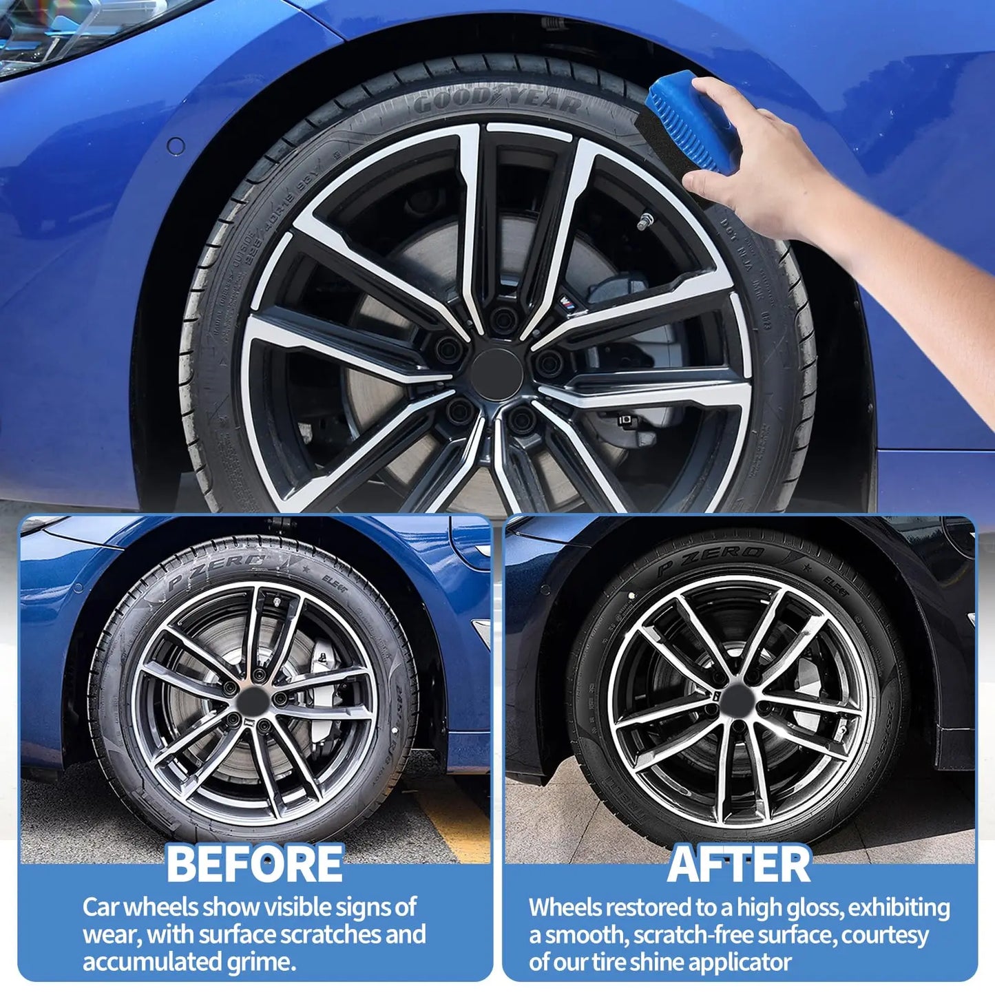 Waxing Sponge Brush for Car Tires Cleaning Tire Edges and Corners