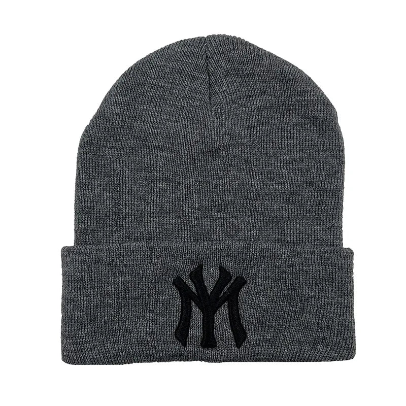 Unisex WY Letter Embroidery Beanies Autumn Winter Warm Hat Hip Caps