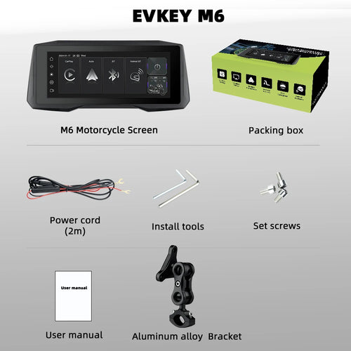 EKIY 7inch Motorcycle CarPlay Navigation Wireless CarPlay Android Auto