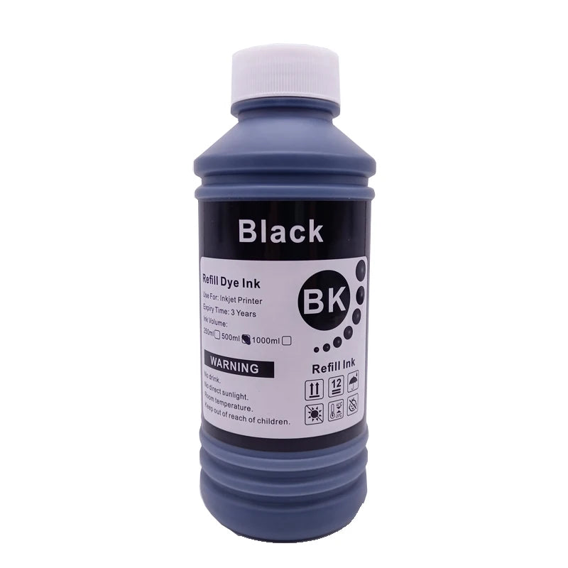 500ML Universal BK C M Y Refill Dye Based Ink Large Capacity Use For