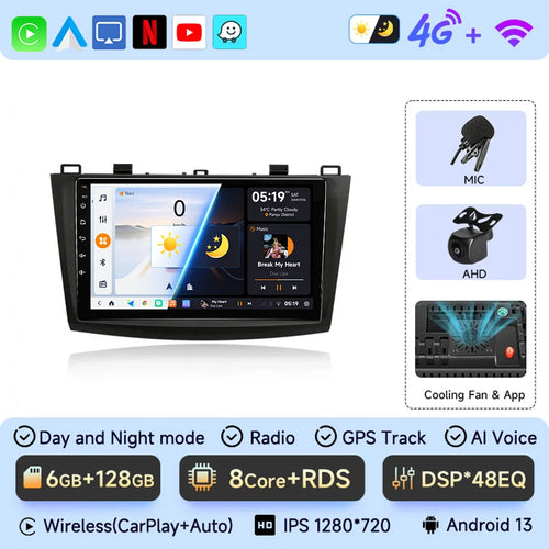 JIUYIN 2 Din Car Radio for Mazda 3 2009 2010 2011 2012 2013 Android 13