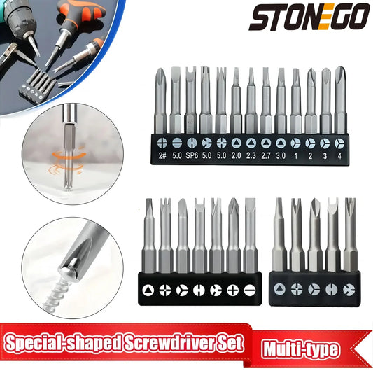 STONEGO 5/7/13pcs Special-shaped Screwdriver Set, 50mm Magnetic