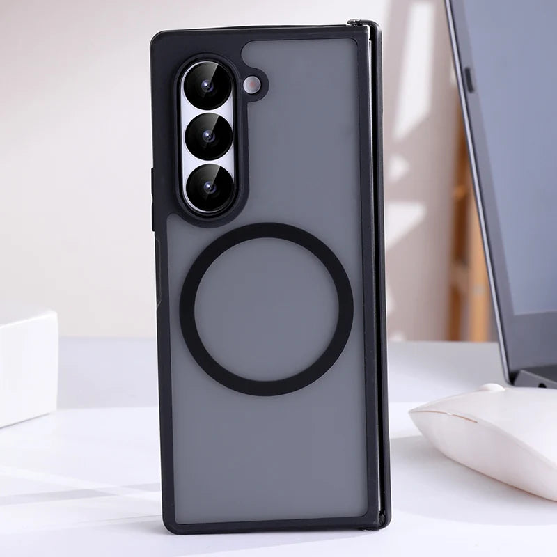 For Samsung Galaxy Z Fold 4 5 6 Magsafe Case Transparent Hinge