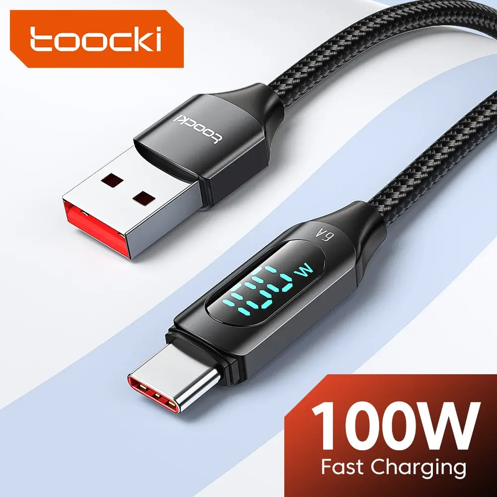 Toocki 100W USB Type C Cable For Huawei Honor Xiaomi Samsung Super