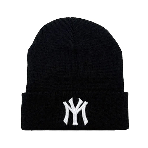 Unisex WY Letter Embroidery Beanies Autumn Winter Warm Hat Hip Caps