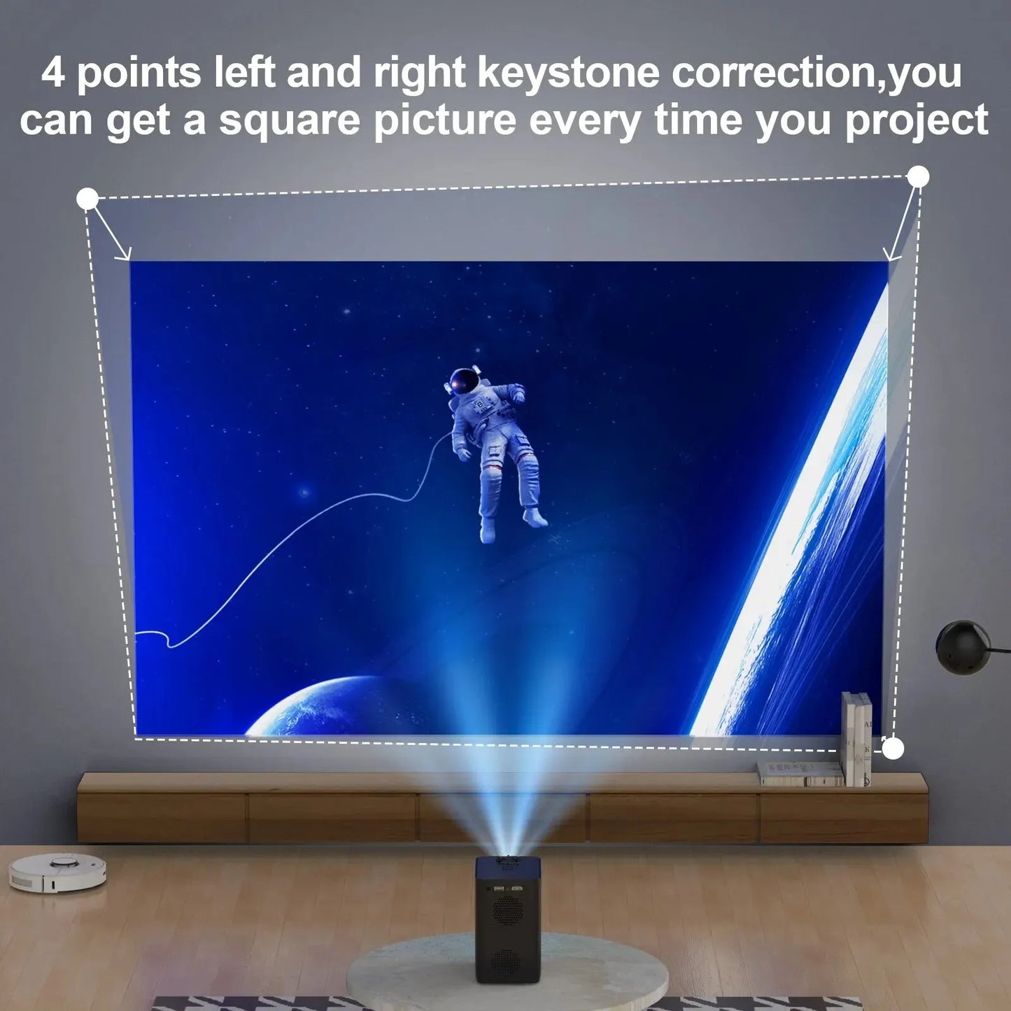 HONGTOP S30MAX Android Wifi 4k Smart Portable Projector with WiFi and