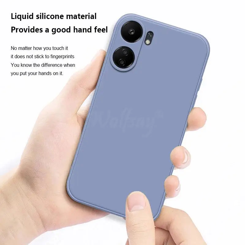 For Xiaomi POCO C65 Case Liquid Silicone Plain Rubber Fundas Protector