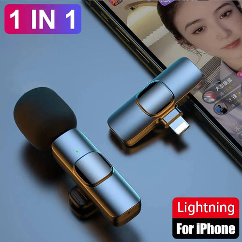 Wireless Lavalier Microphone Mini Audio Video Recording For iPhone 14