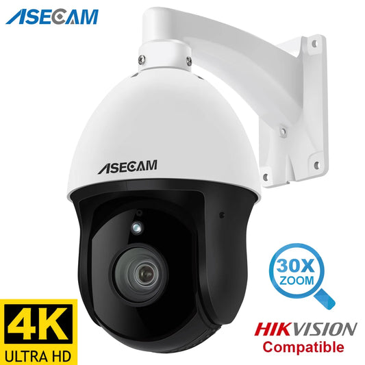 8MP 4K IP Camera Outdoor PTZ 30X Optical Zoom CCTV Onvif H.265 Dome