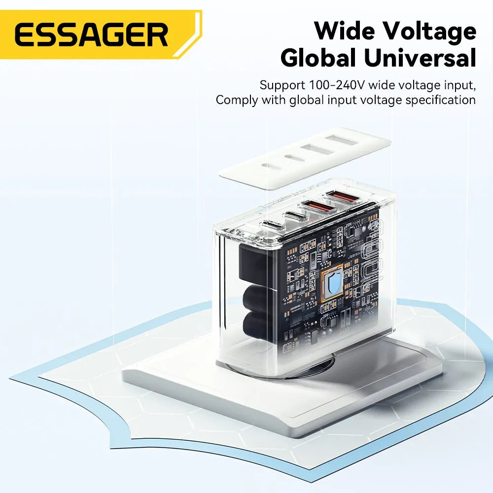 Essager 100W GaN USB Type C Caricabatterie PD QC Quick Charge 4.0 3.0