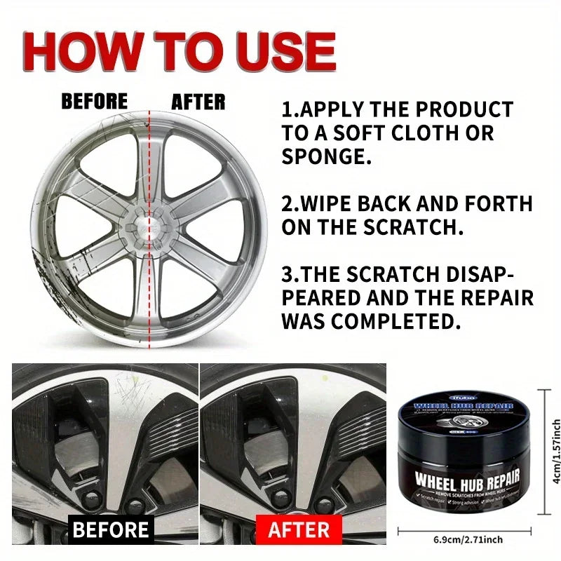Wheel hub Scratch Repair wax - Automobile tire detail repair and deep