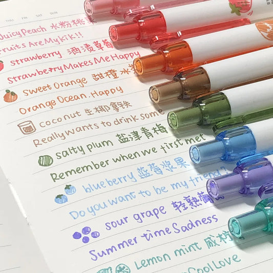 Creative 3D Fruit Scent Colored Gel Pens 0.5mm Smooth Writing School