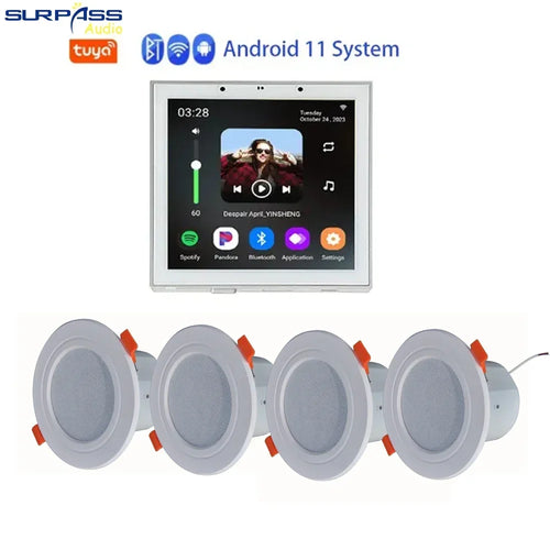 Smart Home Wall Amplifier Android 11 System 8ohm 4 Inch Tuya WiFi