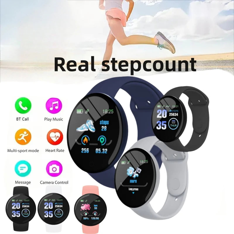 New D18 Smart Watch Men Women Smartwatch Heart Rate Blood Pressure