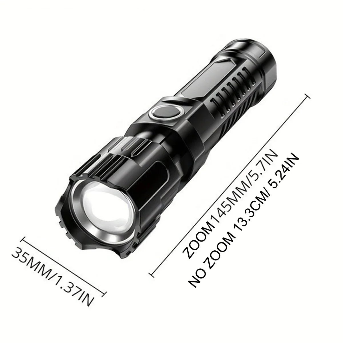 Super Power Flashlight USB Rechargeable Built in battery Telescopic